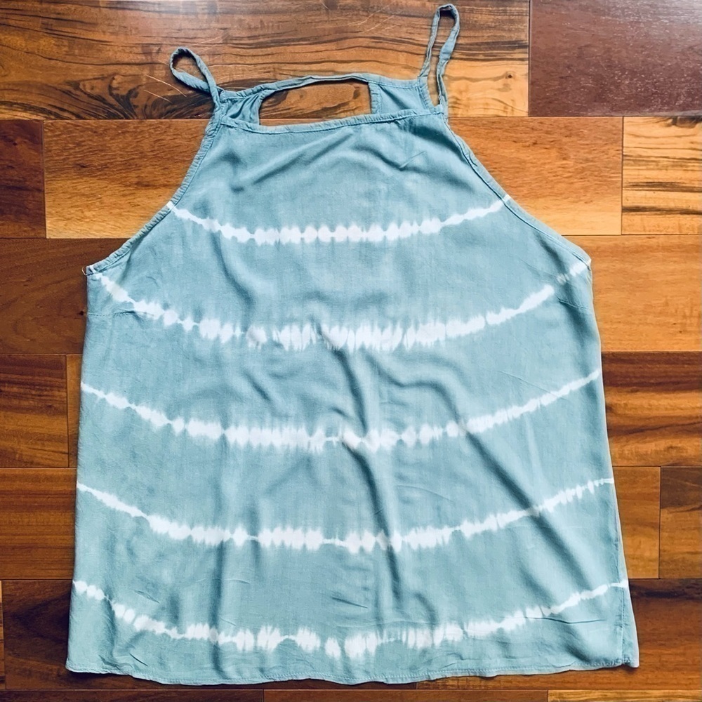 Tie dye open back tank top